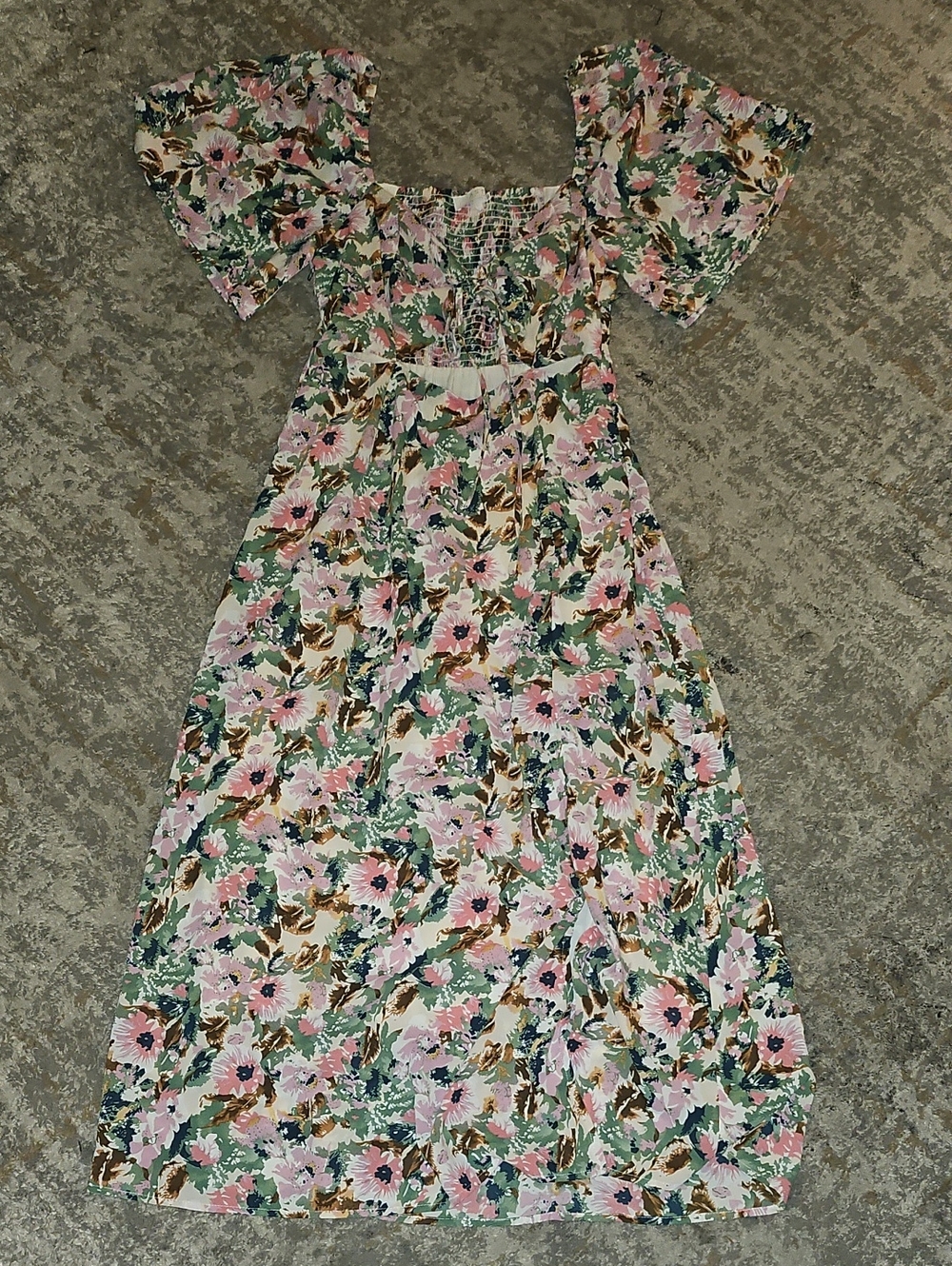 ASTR Floral Tie-Front Pink Midi Dress Large - Picture 3 of 16